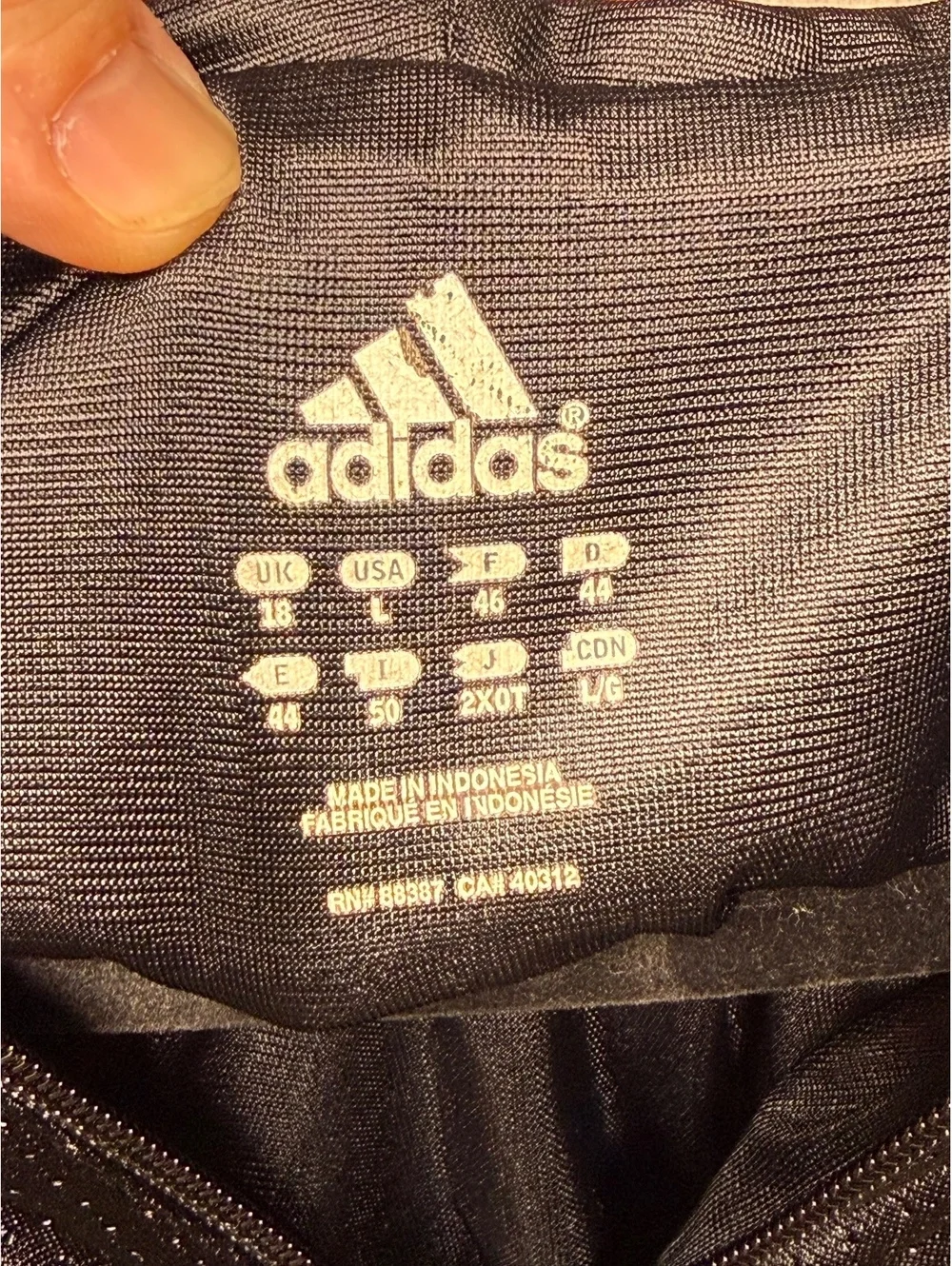 Adidas Women's Black and Red Full-Zip Hoodie Jacket Size 2X